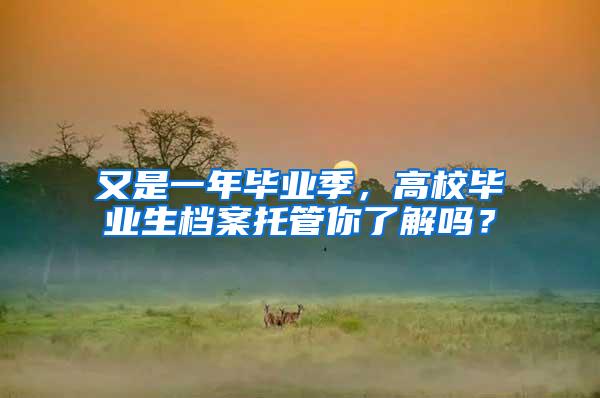又是一年毕业季，高校毕业生档案托管你了解吗？