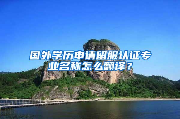 国外学历申请留服认证专业名称怎么翻译？