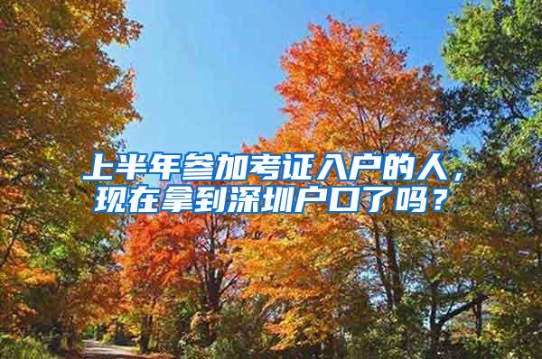 上半年参加考证入户的人，现在拿到深圳户口了吗？