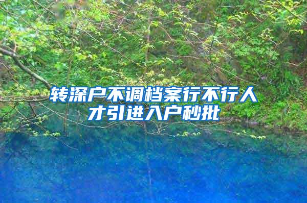 转深户不调档案行不行人才引进入户秒批