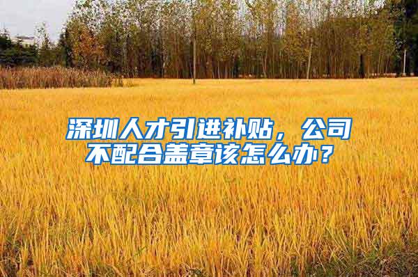 深圳人才引进补贴，公司不配合盖章该怎么办？