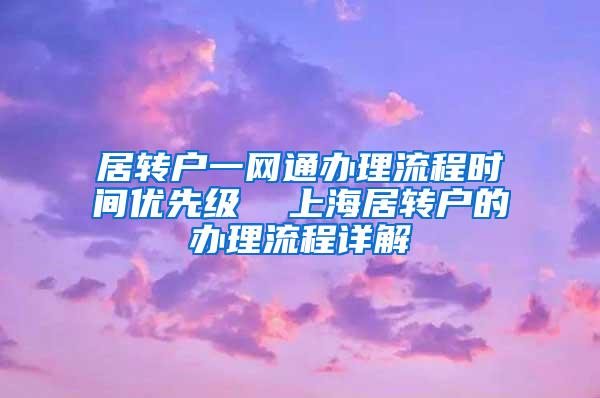 居转户一网通办理流程时间优先级  上海居转户的办理流程详解