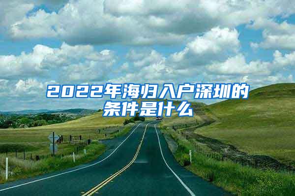 2022年海归入户深圳的条件是什么