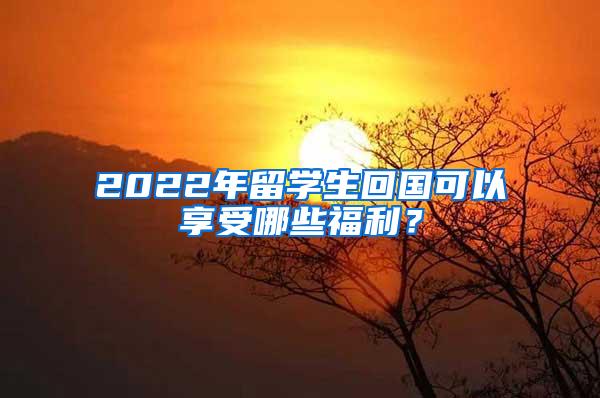 2022年留学生回国可以享受哪些福利？