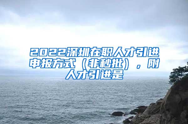 2022深圳在职人才引进申报方式（非秒批），附人才引进是