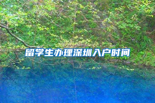 留学生办理深圳入户时间