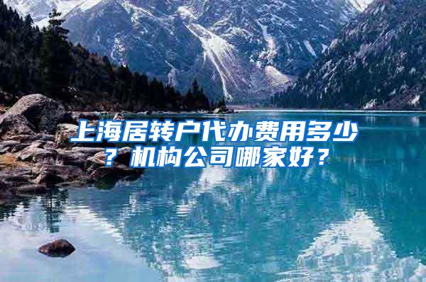 上海居转户代办费用多少？机构公司哪家好？