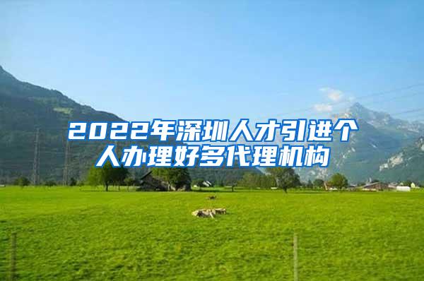 2022年深圳人才引进个人办理好多代理机构