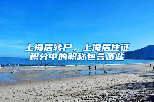 上海居转户，上海居住证积分中的职称包含哪些