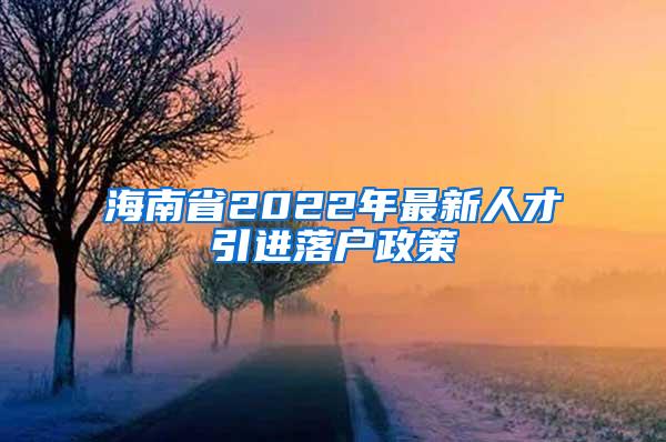 海南省2022年最新人才引进落户政策