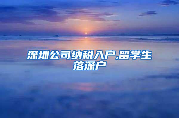 深圳公司纳税入户,留学生落深户