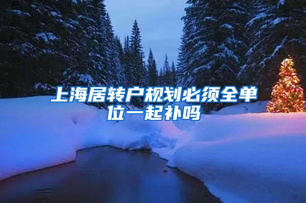 上海居转户规划必须全单位一起补吗