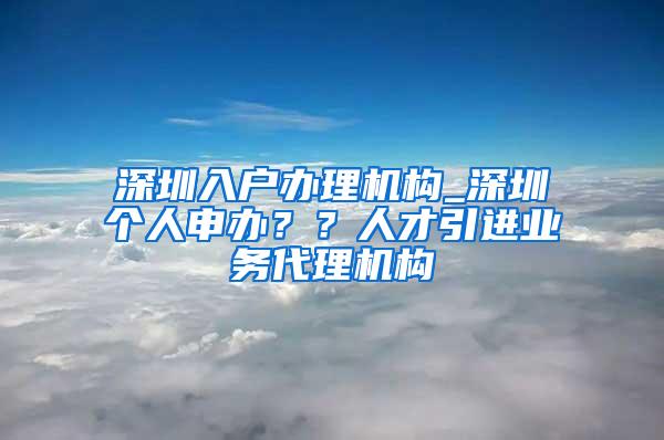 深圳入户办理机构_深圳个人申办？？人才引进业务代理机构