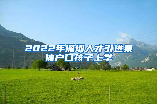 2022年深圳人才引进集体户口孩子上学