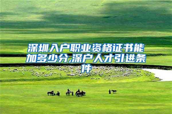 深圳入户职业资格证书能加多少分,深户人才引进条件