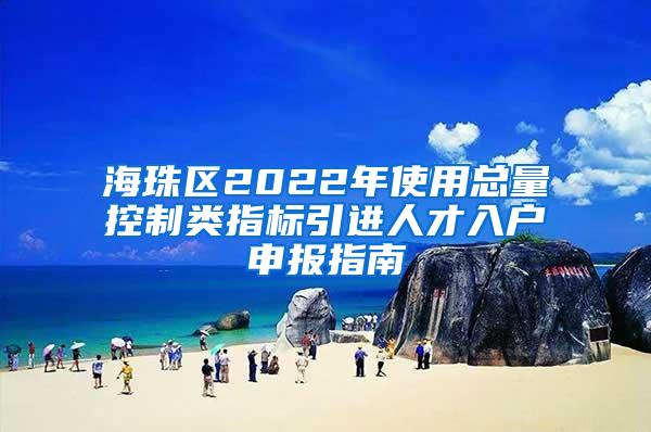 海珠区2022年使用总量控制类指标引进人才入户申报指南