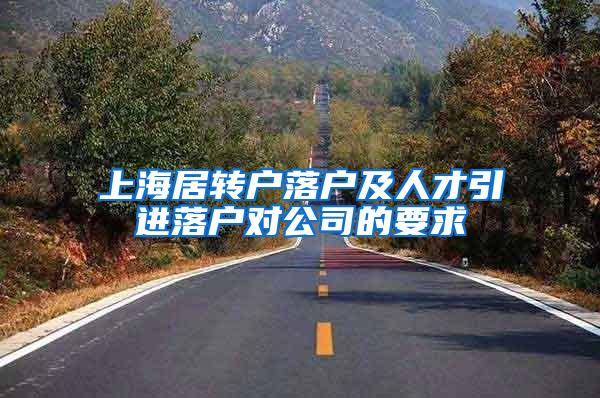 上海居转户落户及人才引进落户对公司的要求