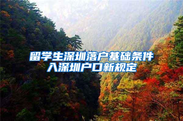 留学生深圳落户基础条件入深圳户口新规定