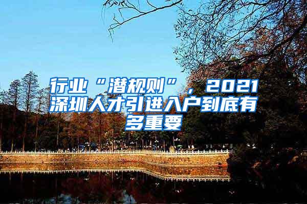 行业“潜规则”，2021深圳人才引进入户到底有多重要