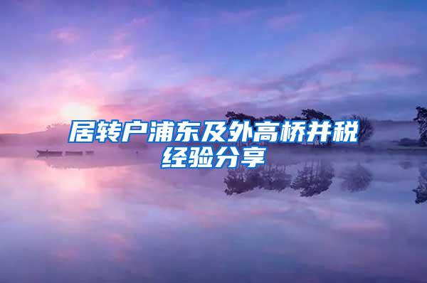 居转户浦东及外高桥并税经验分享