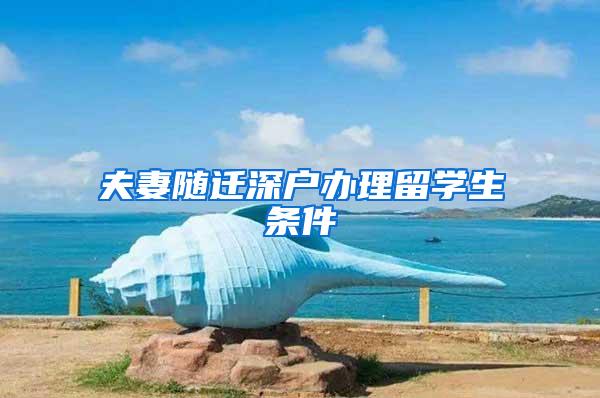 夫妻随迁深户办理留学生条件