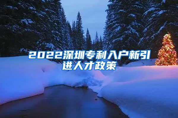 2022深圳专利入户新引进人才政策