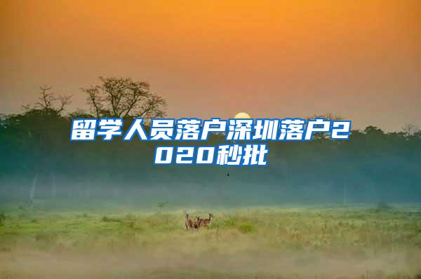 留学人员落户深圳落户2020秒批