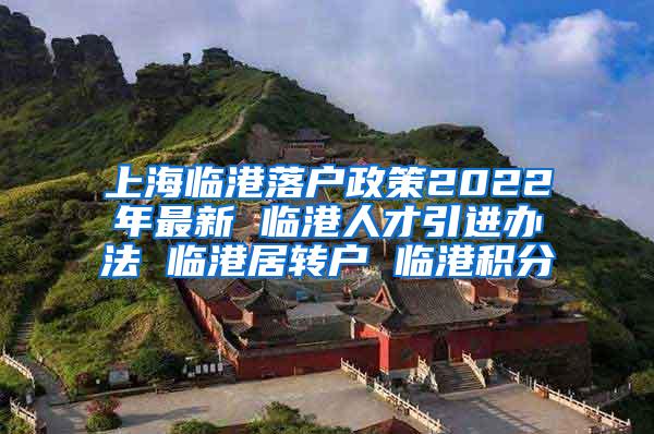 上海临港落户政策2022年最新 临港人才引进办法 临港居转户 临港积分