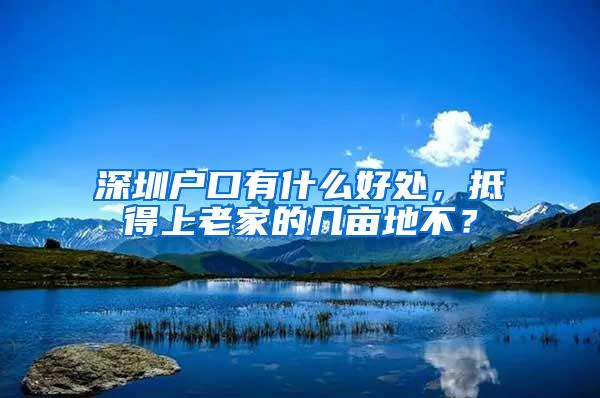 深圳户口有什么好处，抵得上老家的几亩地不？