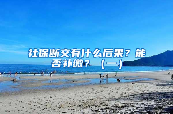 社保断交有什么后果？能否补缴？（一）