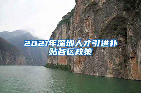 2021年深圳人才引进补贴各区政策