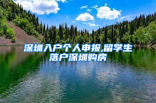 深圳入户个人申报,留学生落户深圳购房