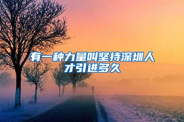 有一种力量叫坚持深圳人才引进多久