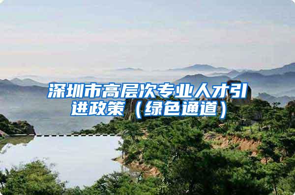 深圳市高层次专业人才引进政策（绿色通道）