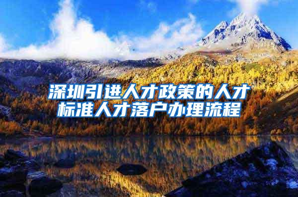 深圳引进人才政策的人才标准人才落户办理流程