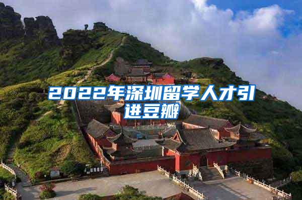 2022年深圳留学人才引进豆瓣