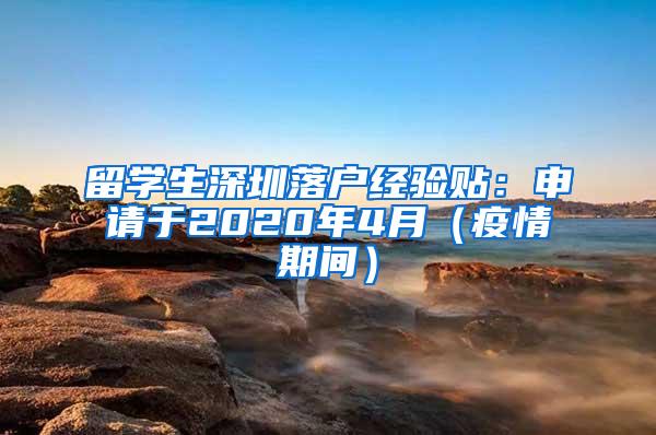 留学生深圳落户经验贴：申请于2020年4月（疫情期间）