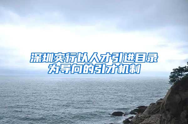 深圳实行以人才引进目录为导向的引才机制