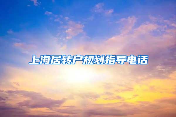 上海居转户规划指导电话