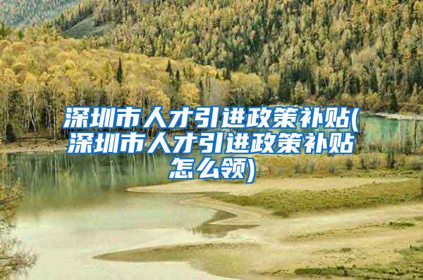 深圳市人才引进政策补贴(深圳市人才引进政策补贴怎么领)