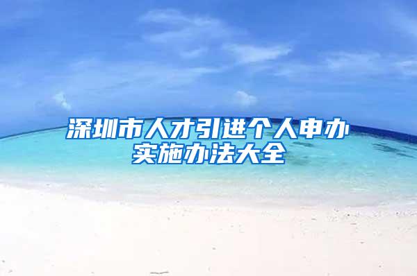 深圳市人才引进个人申办实施办法大全