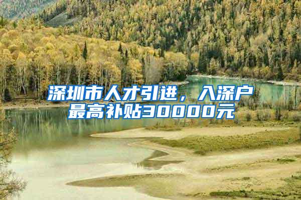 深圳市人才引进，入深户最高补贴30000元