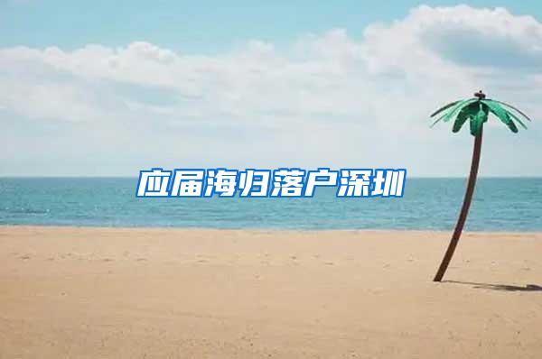 应届海归落户深圳