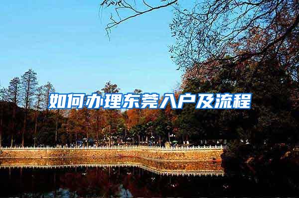 如何办理东莞入户及流程