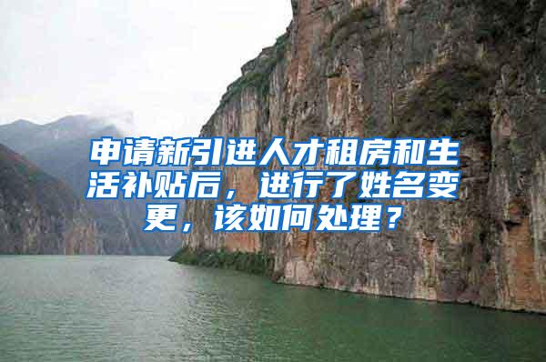 申请新引进人才租房和生活补贴后，进行了姓名变更，该如何处理？