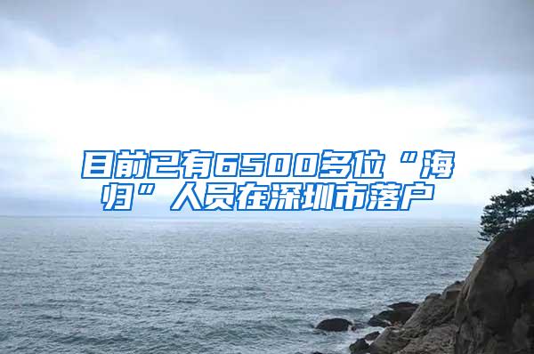 目前已有6500多位“海归”人员在深圳市落户