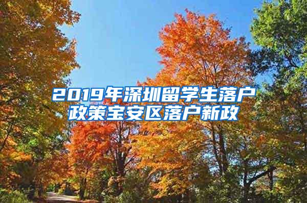 2019年深圳留学生落户政策宝安区落户新政