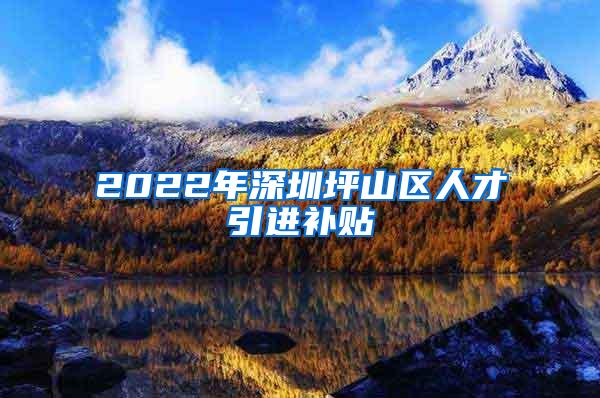 2022年深圳坪山区人才引进补贴