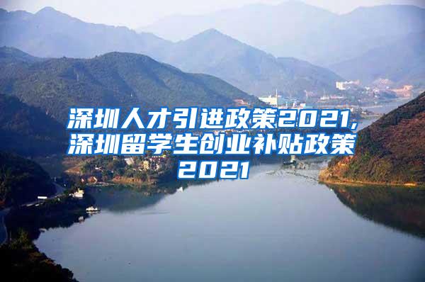 深圳人才引进政策2021,深圳留学生创业补贴政策2021