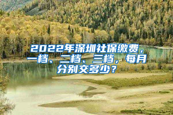 2022年深圳社保缴费，一档、二档、三档，每月分别交多少？